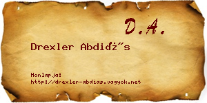Drexler Abdiás névjegykártya